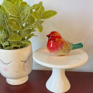 Handcrafted Crystal Bird Figurines - Vibrant Blue, Red, And Multicolor Glass